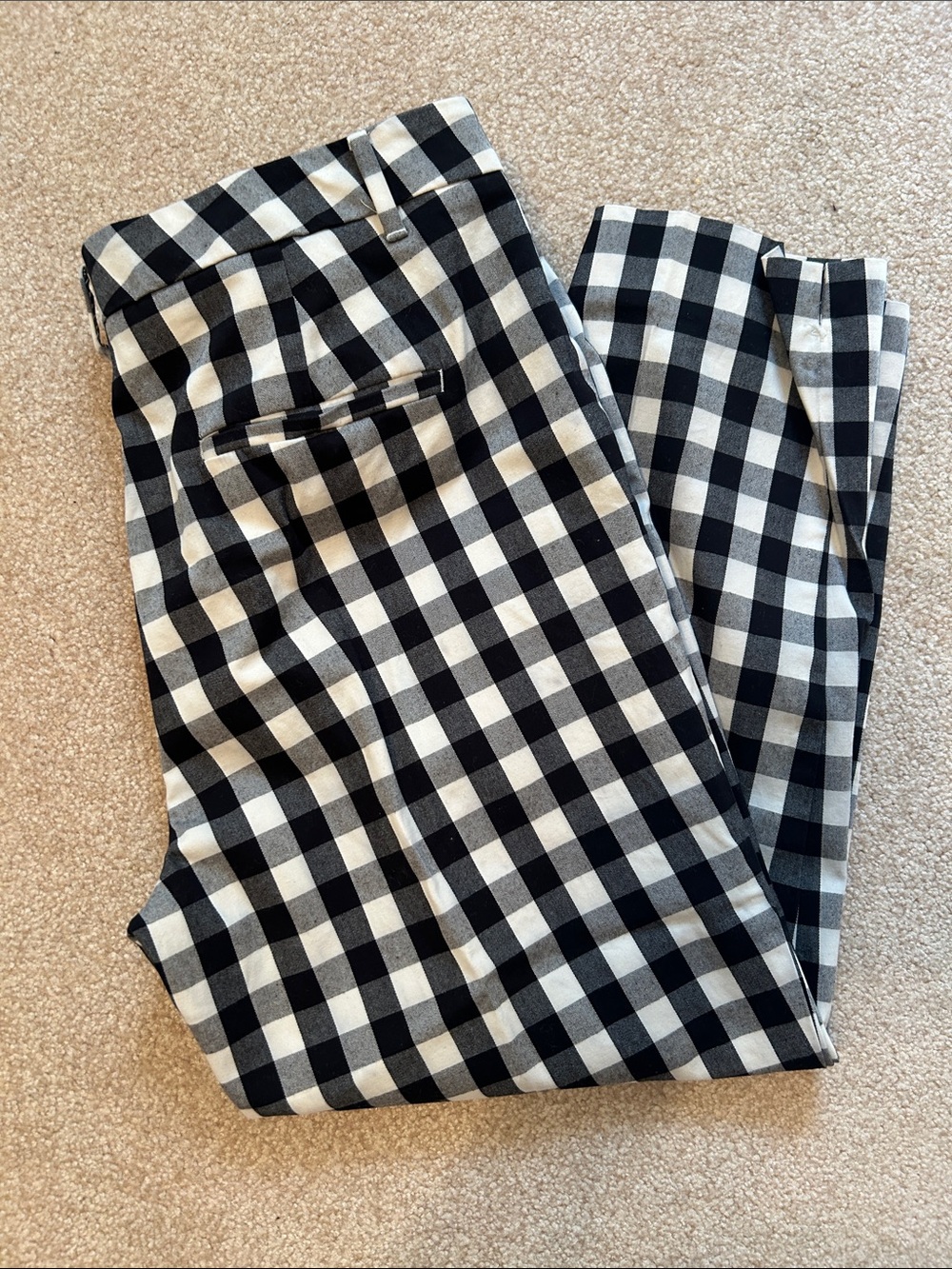 NWOT Ann Taylor Black & White Gingham Chinos